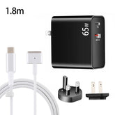 PD-65W USB-C / Type-C + QC3. 0 USB Laptop Charging Adapter + 1.8m USB-C / Type-C to MagSafe 2 / T Head Data Cable, UK Plug / US Plug